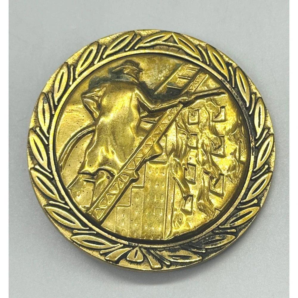 Baron Buckle Belt Buckle Gold Firefighter Fireman Rescue 1978 Solid Brass